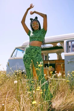 Women Dangerfield Pants & Jumpsuits*Acid Paisley Jersey Flares