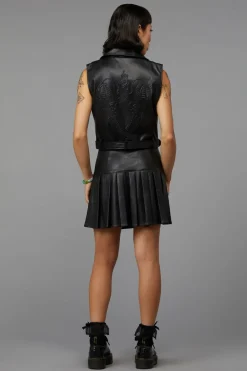 Women Black Friday Jackets & Coats*Back At It Pu Biker Vest