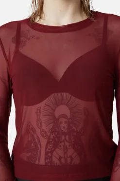 Women Dangerfield Blouses & Tops*Basic Mesh Long Sleeve Top