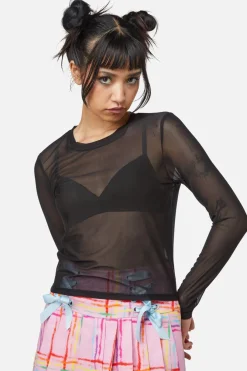 Women Dangerfield Blouses & Tops*Basic Mesh Long Sleeve Top