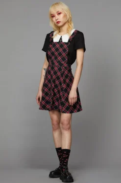 Women Black Friday Dresses & Pinafores*Batty Goth Tartan Pinafore