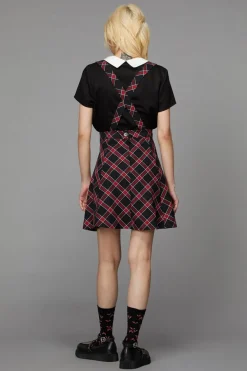Women Black Friday Dresses & Pinafores*Batty Goth Tartan Pinafore