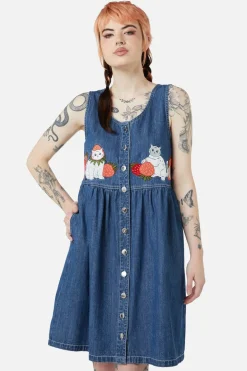 Women Dangerfield Dresses & Pinafores*Berry Kitty Denim Pinafore