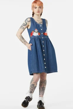 Women Dangerfield Dresses & Pinafores*Berry Kitty Denim Pinafore