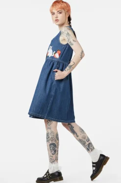 Women Dangerfield Dresses & Pinafores*Berry Kitty Denim Pinafore
