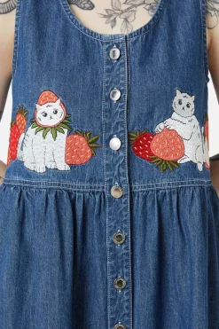 Women Dangerfield Dresses & Pinafores*Berry Kitty Denim Pinafore