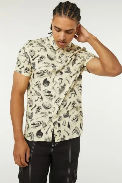 Men Dangerfield Shirts & Tees*Body Fossils Printed Short Sleeve Shirt