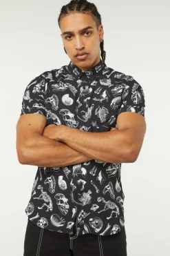 Men Dangerfield Shirts & Tees*Body Fossils Printed Short Sleeve Shirt