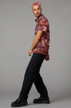 Men Black Friday Shirts & Tees*Bookish Print Short Sleeve Shirt