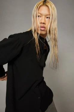 Men Black Friday Shirts & Tees*Bow Front Ls Shirt