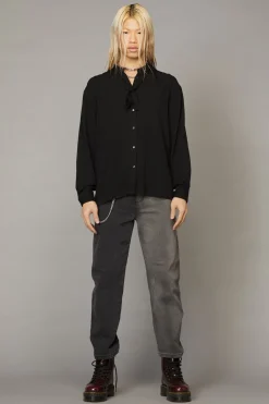 Men Black Friday Shirts & Tees*Bow Front Ls Shirt