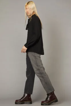 Men Black Friday Shirts & Tees*Bow Front Ls Shirt