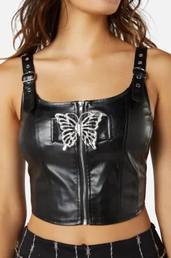 Women Dangerfield Blouses & Tops*Butterfly Clasp Pu Corset