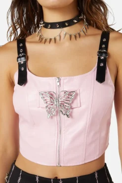 Women Dangerfield Blouses & Tops*Butterfly Clasp Pu Corset