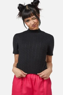 Women Dangerfield Knitwear & Cardis*Cable Knit Mock Neck Top