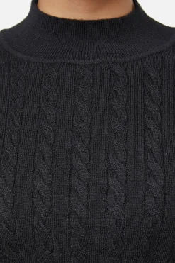 Women Dangerfield Knitwear & Cardis*Cable Knit Mock Neck Top