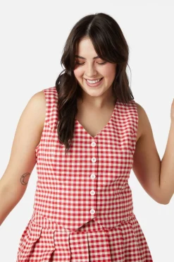 Women Princess Highway Blouses & Tops*Callie Check Vest