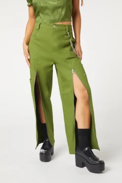 Women Dangerfield Pants & Jumpsuits*Cargo Drill Zipper Pants