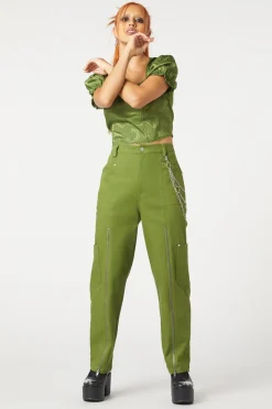 Women Dangerfield Pants & Jumpsuits*Cargo Drill Zipper Pants