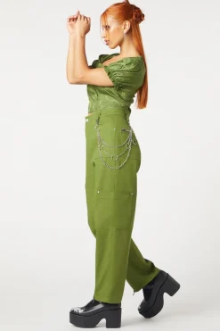 Women Dangerfield Pants & Jumpsuits*Cargo Drill Zipper Pants