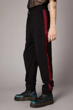 Men Black Friday Pants & Shorts*Check Print Goth Trackpant
