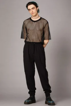 Men Black Friday Pants & Shorts*Check Print Goth Trackpant