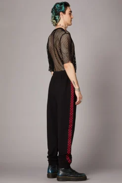 Men Black Friday Pants & Shorts*Check Print Goth Trackpant