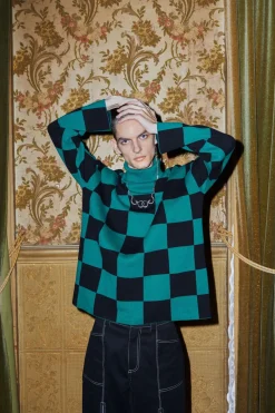 Men Dangerfield Jumpers & Knits*Checkerboard Oversize Knit