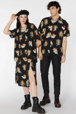 Men Dangerfield Shirts & Tees*Cherub Viscose Print Shirt