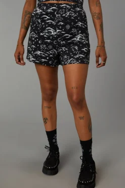 Women Black Friday Skirts & Skorts*Cloudy Nights Print Short