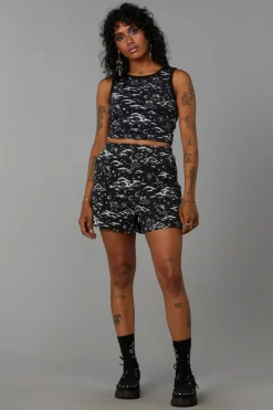 Women Black Friday Skirts & Skorts*Cloudy Nights Print Short