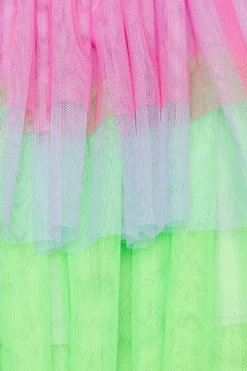 Kids Dangerkids Bottoms*Colour Block Kids Mesh Layered Skirt