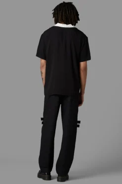 Men Black Friday Shirts & Tees*Contrast Collar Short Sleeve Shirt