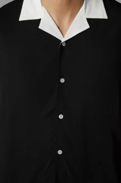 Men Black Friday Shirts & Tees*Contrast Collar Short Sleeve Shirt