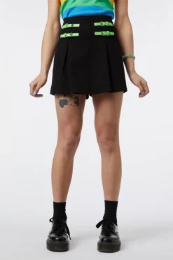 Women Black Friday Skirts & Skorts*Contrast Green Buckle Skort