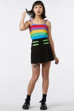 Women Black Friday Skirts & Skorts*Contrast Green Buckle Skort