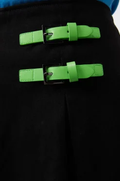 Women Black Friday Skirts & Skorts*Contrast Green Buckle Skort