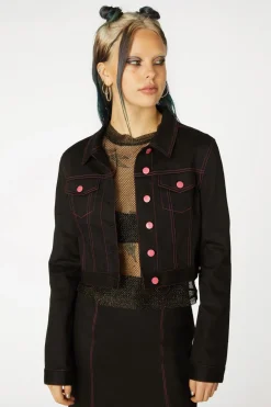 Women Black Friday Jackets & Coats*Contrast Stitch Goth Jacket