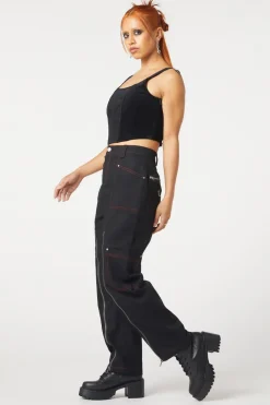 Women Dangerfield Pants & Jumpsuits*Contrast Stitch Zipper Pant