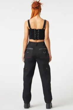 Women Dangerfield Pants & Jumpsuits*Contrast Stitch Zipper Pant