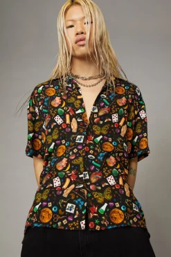 Men Black Friday Shirts & Tees*Crafty Witch Print Ss Shirt