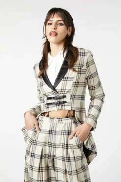 Women Dangerfield Jackets & Coats*Crescent Tartan Tail Coat