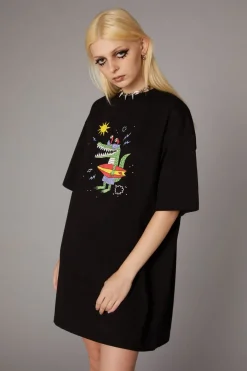 Women Black Friday Dresses & Pinafores*Crocodile Print Goth Dress