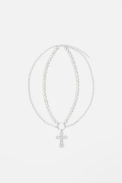 Accessories Black Friday Jewellery*Cross Double Chain Necklace