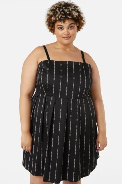 Women Dangerfield Dresses & Pinafores*Curve Barbed Wire Bustier Pleated Dress