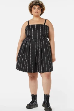 Women Dangerfield Dresses & Pinafores*Curve Barbed Wire Bustier Pleated Dress