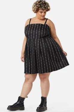 Women Dangerfield Dresses & Pinafores*Curve Barbed Wire Bustier Pleated Dress
