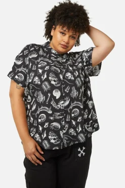 Women Dangerfield Curve Tops & Blouses*Curve Body Fossils Printed Blouse