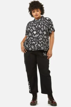 Women Dangerfield Curve Tops & Blouses*Curve Body Fossils Printed Blouse