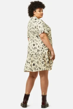 Women Dangerfield Dresses & Pinafores*Curve Body Fossils Printed Dress